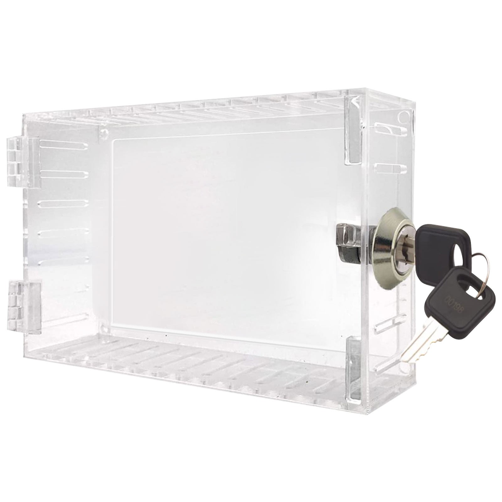 Wovilon Thermostat Guard, Thermostat Guard Lock Box with Key 7.3 X 4.7 X 2.2 Inches , Clear Large Thermostat Guard Box Use on Wall, Universal Thermostat Cover